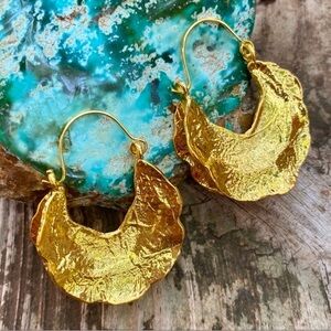 Zara Gold Crescent Hoop Earrings